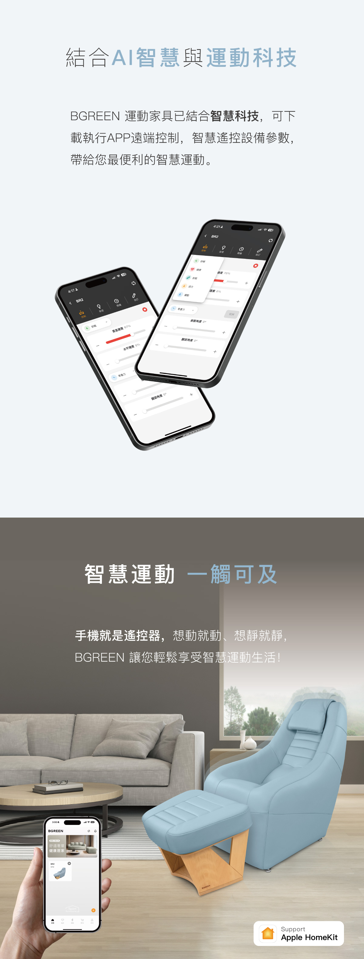 AI智慧 運動科技 APP遠端控制 手機就是遙控器 智慧運動生活